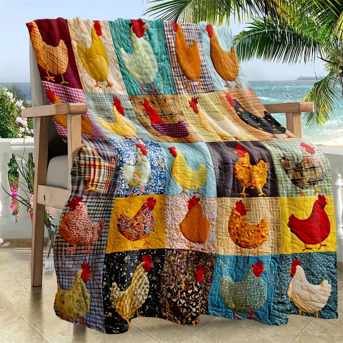 HenHaven – Vintage Chicken Flannel Blanket