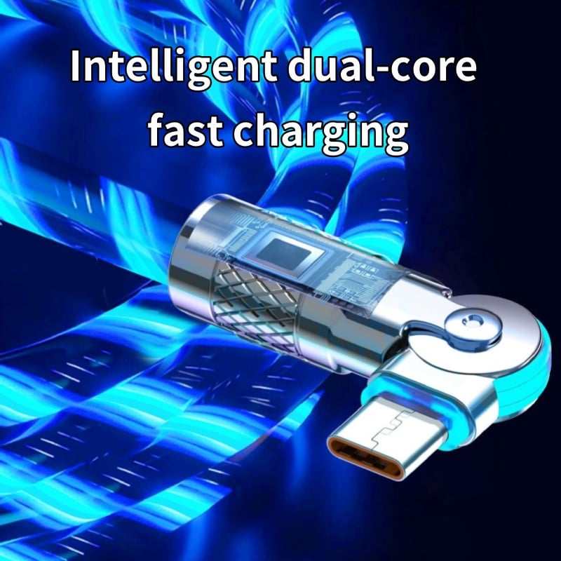 GlowLink - 540° Rotating Fast Charging Cable with Lights