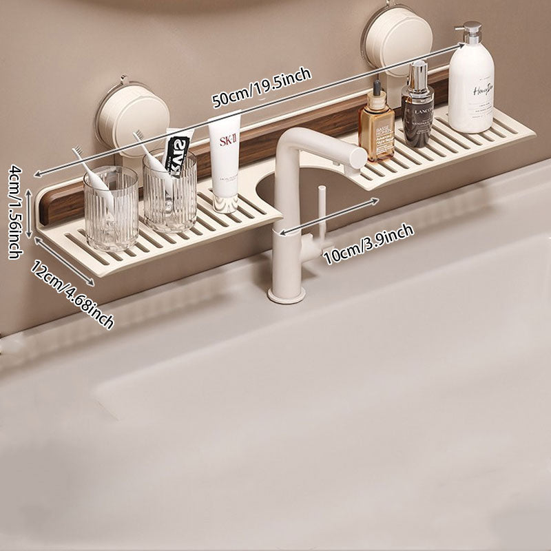 WalnutFlow - No‑Drill Faucet Organizer Rack
