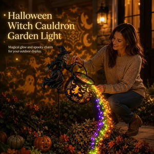 Halloween Witch Cauldron Garden Light