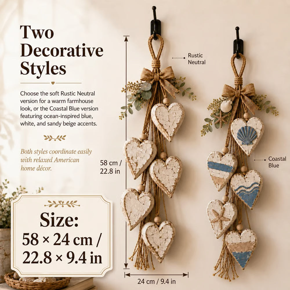 HeartHaven – Rustic Layered Heart Wall Hanging Decor