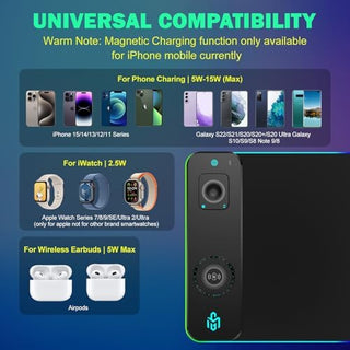 RGB Gaming Mouse Pad Wireless Charging Desk Mat with Foldable Phone Stand, Large LED Gaming Mat 800x350x4mm, 15 Light Modes, Waterproof, Keyboard Pad for PC Computer, Includes 20W PD Power Adapter|B0FPFZFXXT