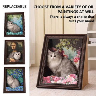 PurrLouvre – Mona Lisa Inspired Cat Bed