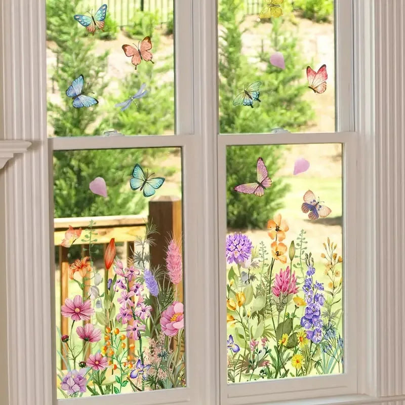 BloomView - Colorful Floral Bouquet Window Sticker