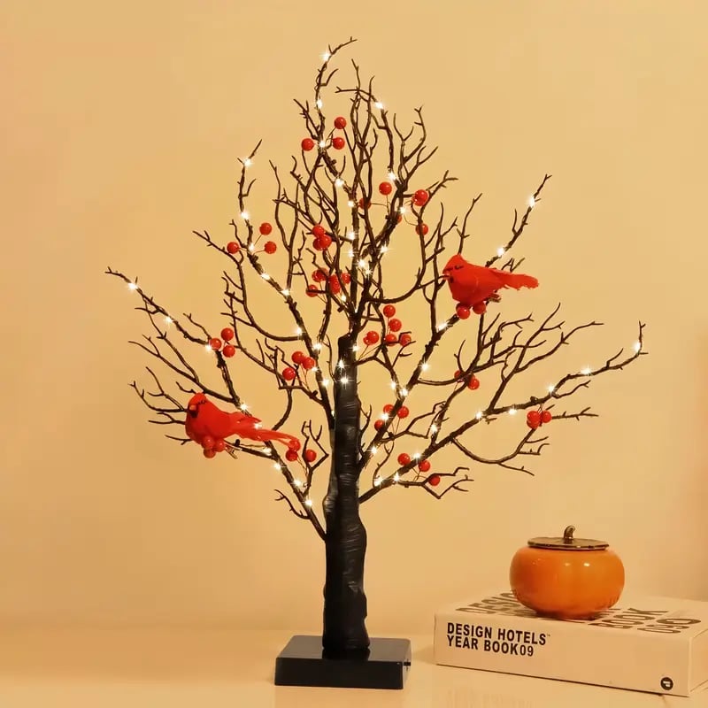 CardinalGlow – Vintage Lighted Holiday Tree Set