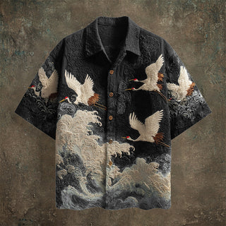 Cranescape – Japanese Inspired Linen Shirt