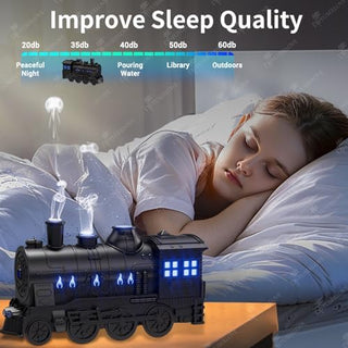 Diffuserlove Train Diffuser 300ML Essential Oil Diffuser Cool Mist Humidifier Aroma Diffuser with Night Light for Bedroom Desk Black|B0D48ZT2JG