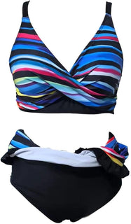BeachFit – Striped Slimming Bikini Set