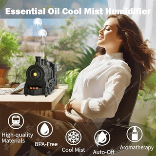 Diffuserlove Train Diffuser 300ML Essential Oil Diffuser Cool Mist Humidifier Aroma Diffuser with Night Light for Bedroom Desk Black|B0D48ZT2JG