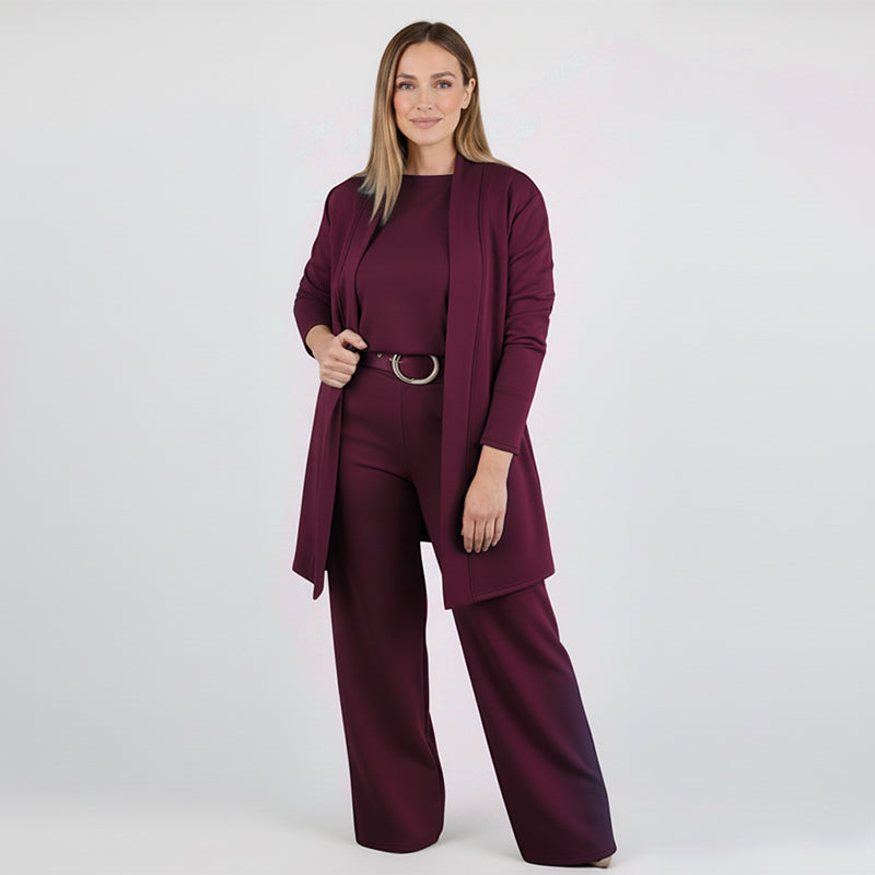 LuxeTrio – Elegant 3-Piece Cardigan Set