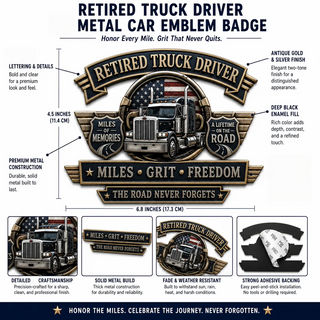 RoadLegacy – Retired Truck Driver Metal Emblem