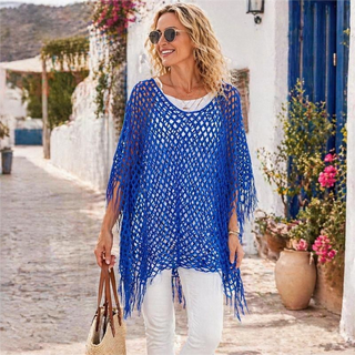 SunDrape – Flowy Tassel Crochet Beach Cover Up