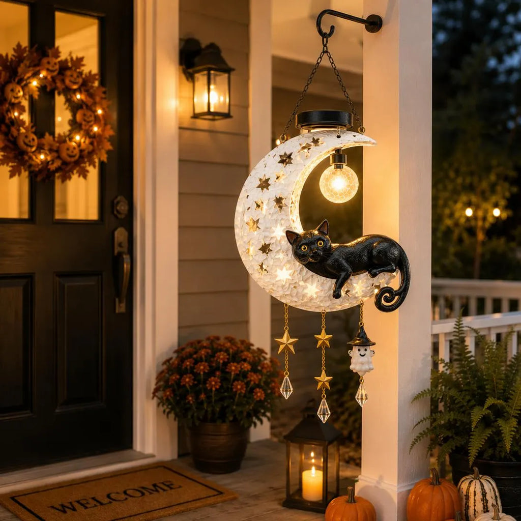 MoonGlow – Solar Crescent Moon Cat Lantern