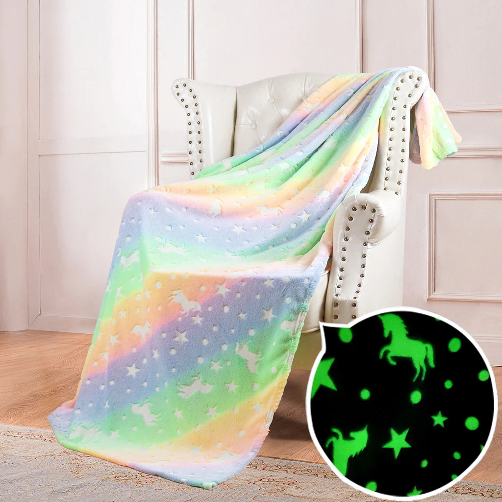StellarDreams - Luminous Plush Velvet Galactic Blanket marnetic