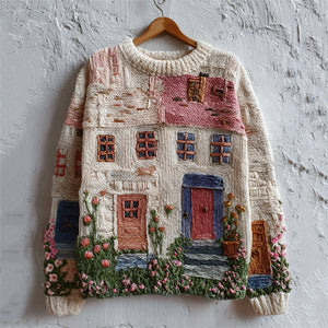 BloomCottage – Embroidered Cozy Knit Sweater