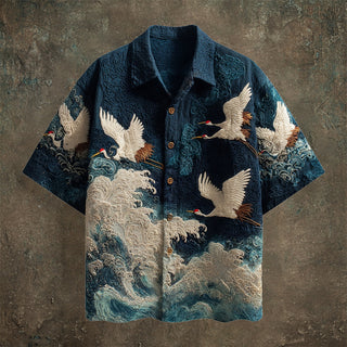 Cranescape – Japanese Inspired Linen Shirt