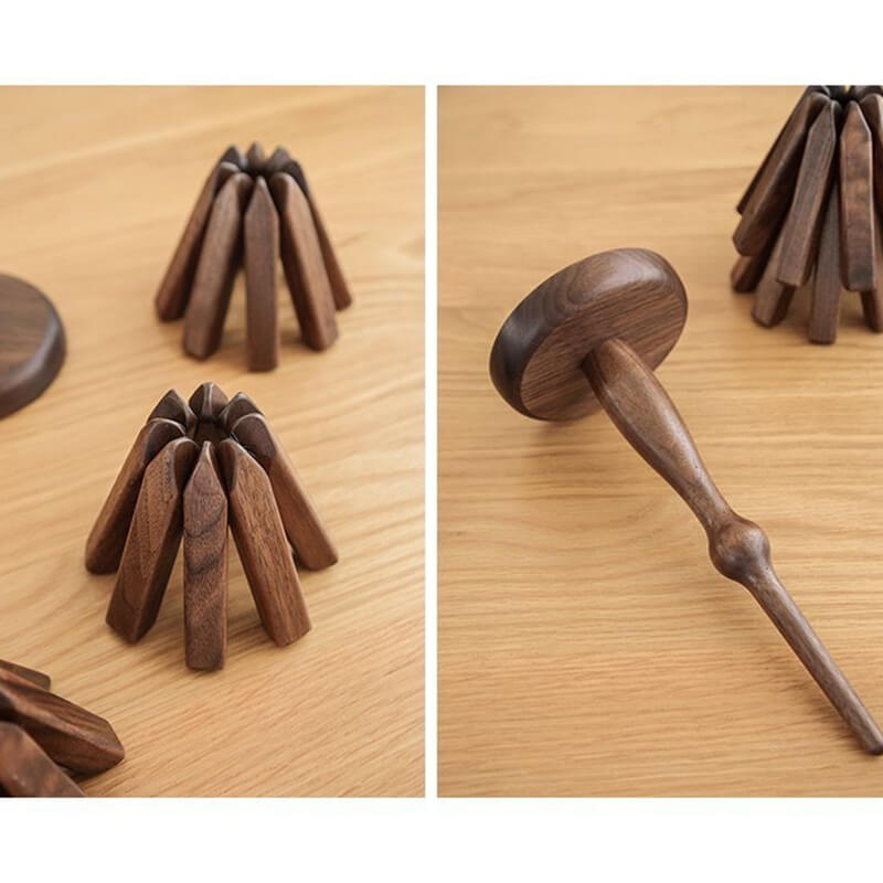 Artistic Walnut Tree Table Mat Set