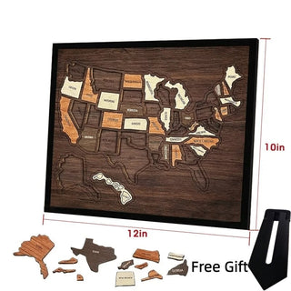 Wooden USA Travel Map Puzzle🧩A Stylish Way to Track Your Journey & Memories