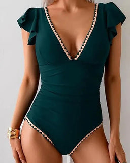 BellaRuffle – V-Neck One-Piece Swimsuit