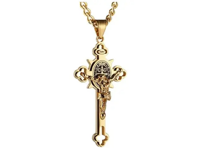 🙏ST.Benedict Protection Cross Power Pendant Necklace Marnetic