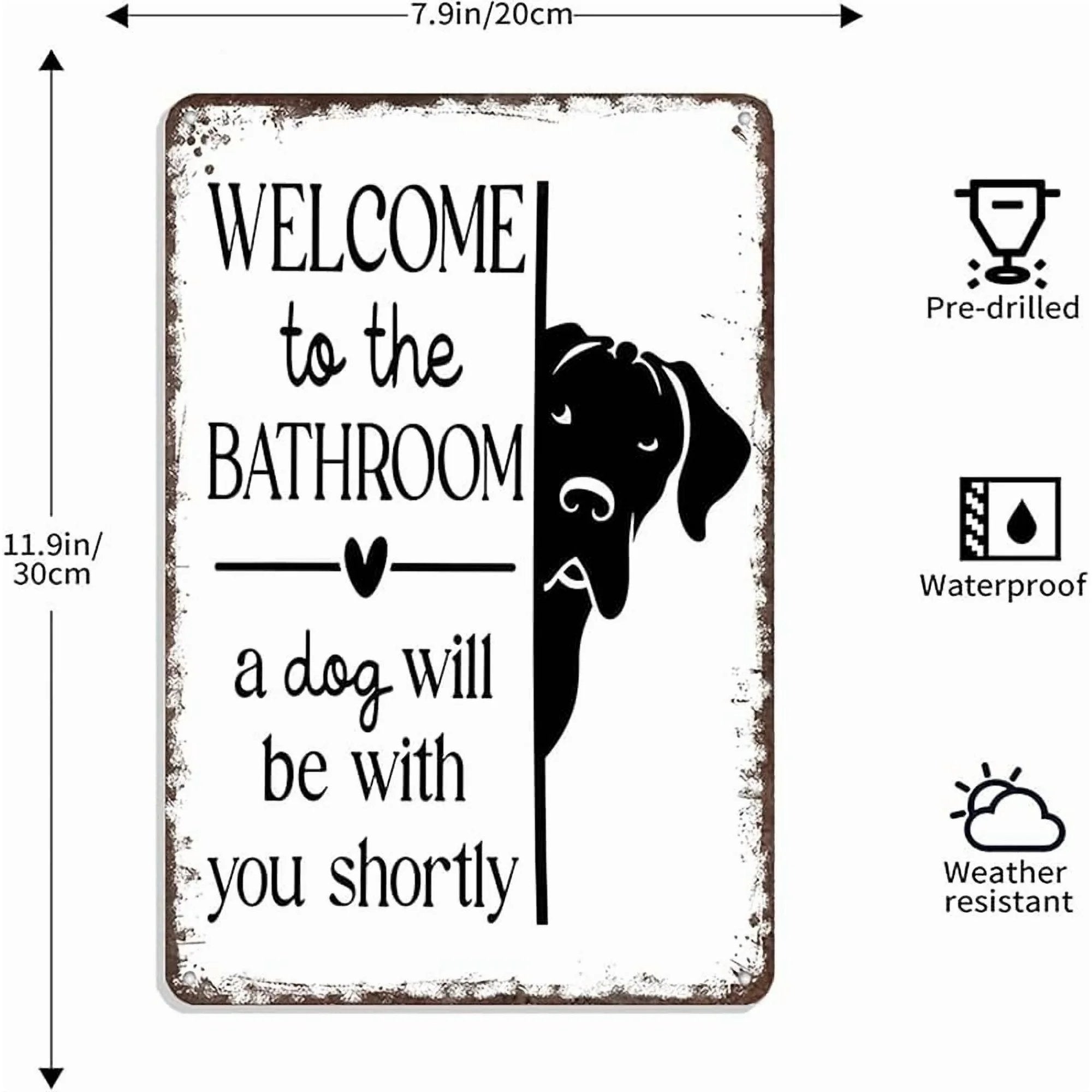 PurrfectWelcome – Funny Cat Bathroom Tin Sign