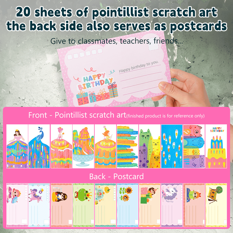 MagicScratch - 20 Pcs Rainbow Art Kit