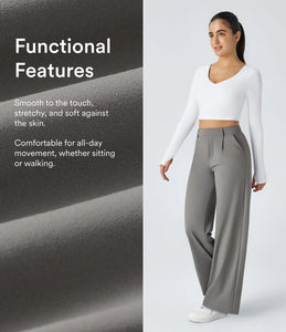 EleganceFit – High Waist Straight Casual Pants
