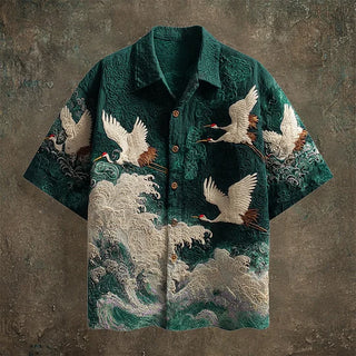 Cranescape – Japanese Inspired Linen Shirt