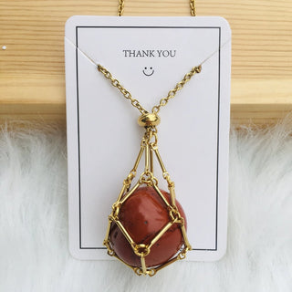 CrystalNest – Handmade Stone Holder Necklace