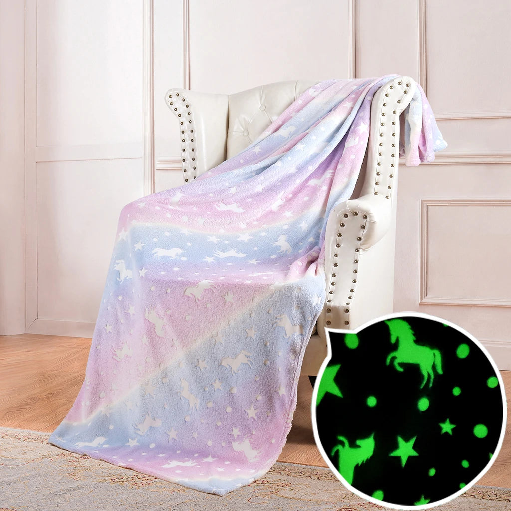StellarDreams - Luminous Plush Velvet Galactic Blanket marnetic