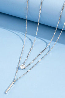 GlimmerFall – Rhinestone Tassel Stacking Necklace