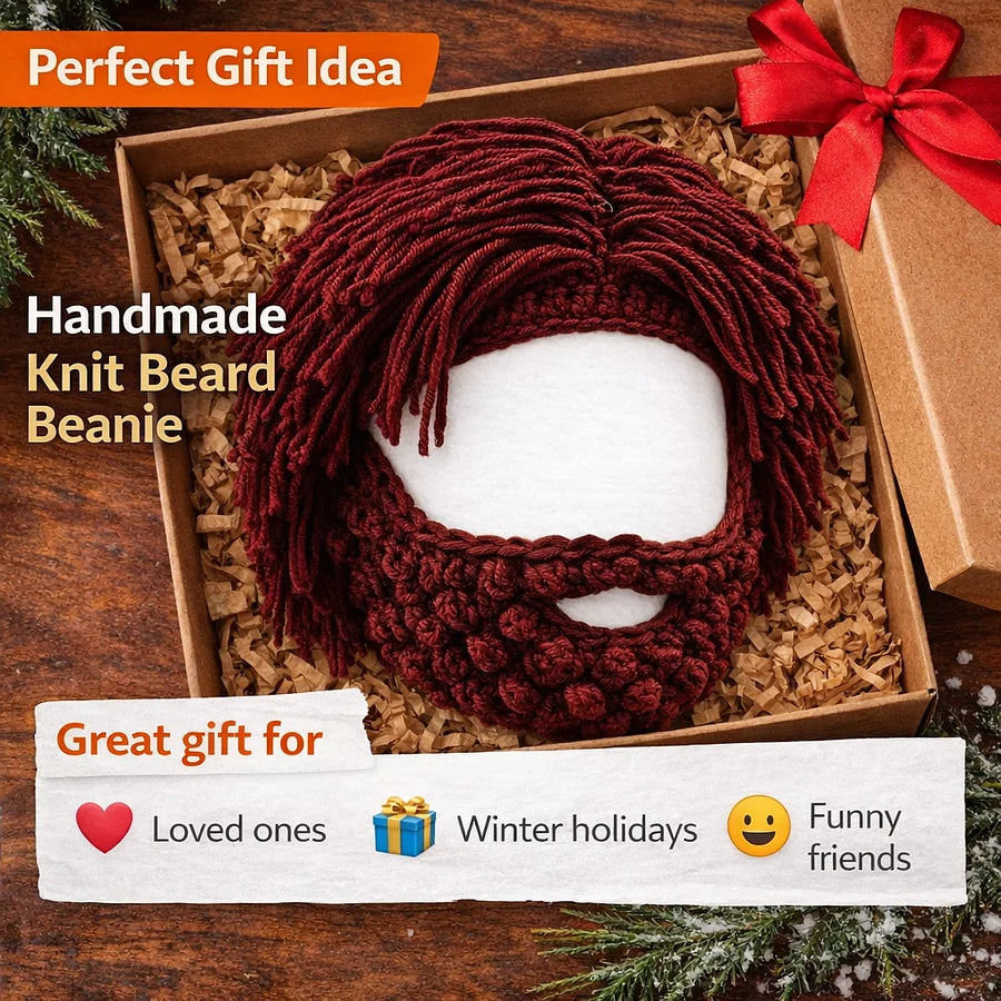 BeardBoss – Knitted Beard Beanie with Hair Wig