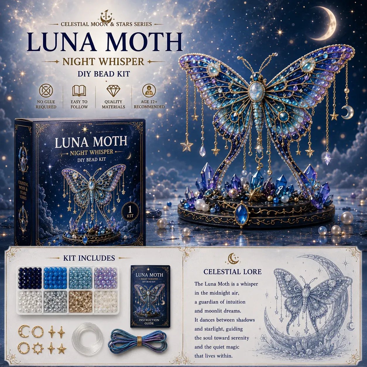 LunaCharm – Moon Cat Celestial DIY Bead Kit