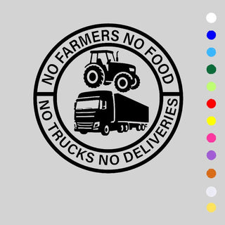 🎅Christmas Sale 49% Off💕🔥No Farmers No Food No Trucks No Deliveries Vinyl Sticker – 140mm Decal