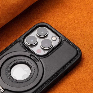 Super Luxury Invisible Stand iPhone Leather Case marnetic