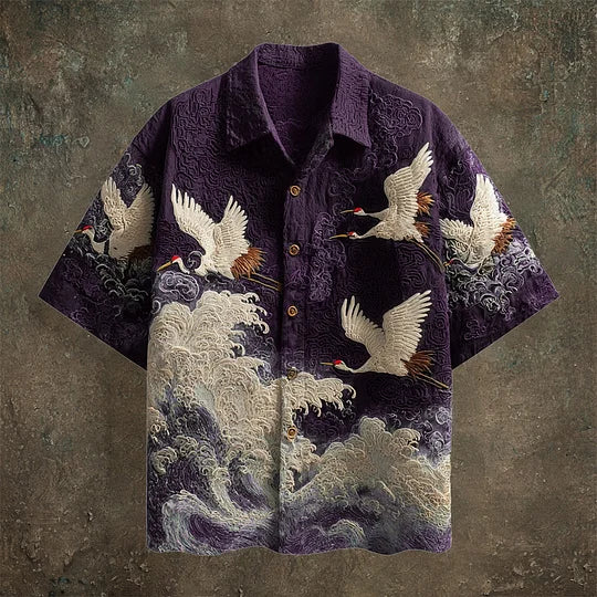 Cranescape – Japanese Inspired Linen Shirt