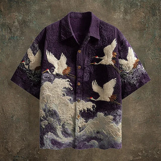 Cranescape – Japanese Inspired Linen Shirt