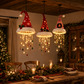 SantaGlow – Warm Light Christmas Hat Chandelier