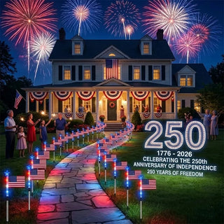 LibertyShine – 8 Solar American Flag Garden Lights