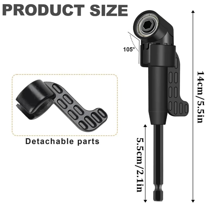🔥LAST DAY 49% OFF - 🛠️6Pcs Right Angle Drill Attachment Set with 105° Angle Drill Adapter and Impact Grade Socket Adapter