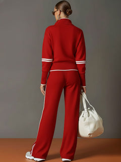 UrbanPulse - Grey-White Half-Zip Tracksuit