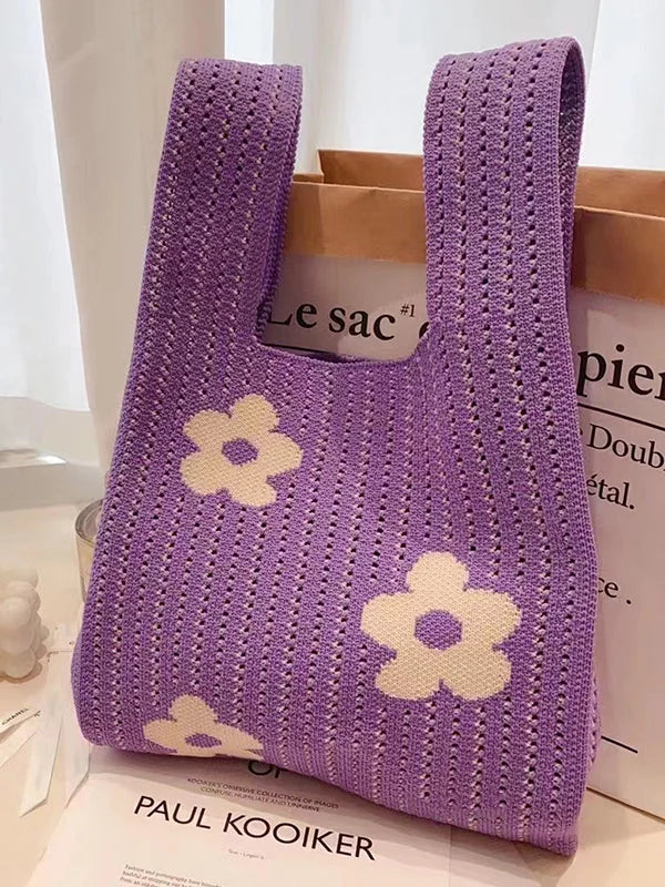 FloraChic – Floral Printed Hollow Design Handbag