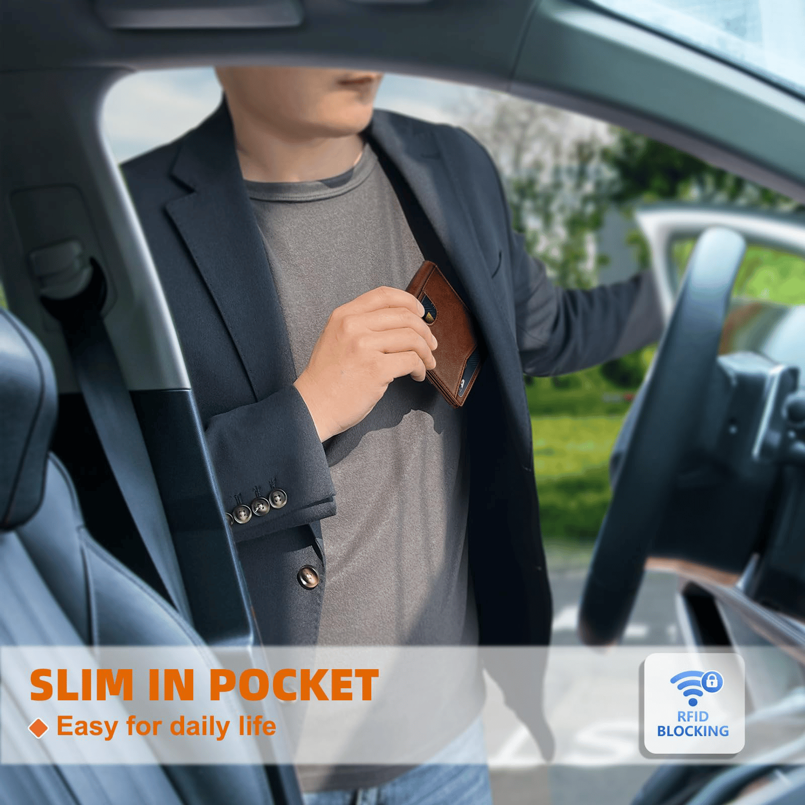 SlimGuard – Leather Front Pocket Card Holder