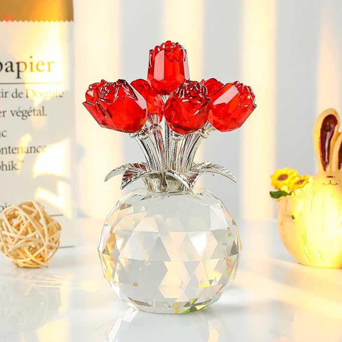 VivaRose – Colorful Rose Figurine in Display Vase