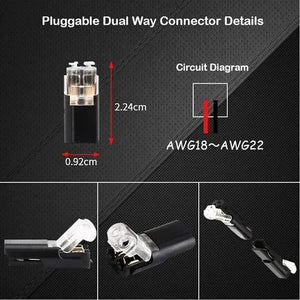 SnapConnect – Compact 2 Pin Plug for 18–22 AWG Cable