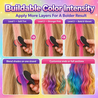 ColorRush – 12-Color Temporary Hair Chalk Applicator Set