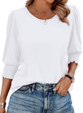 StyleBreeze – Elegant Relaxed Fit 3/4 Sleeve Top