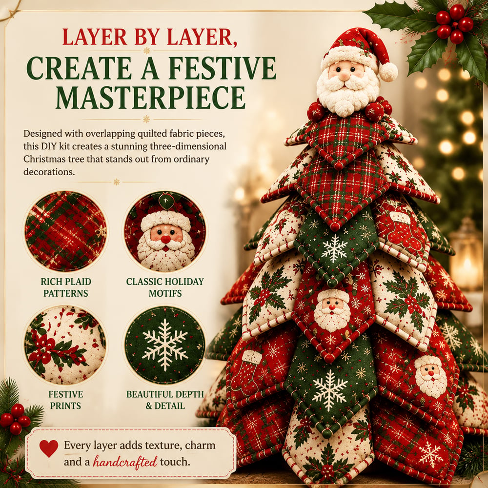 QuiltTree – DIY Fabric Christmas Tree Kit