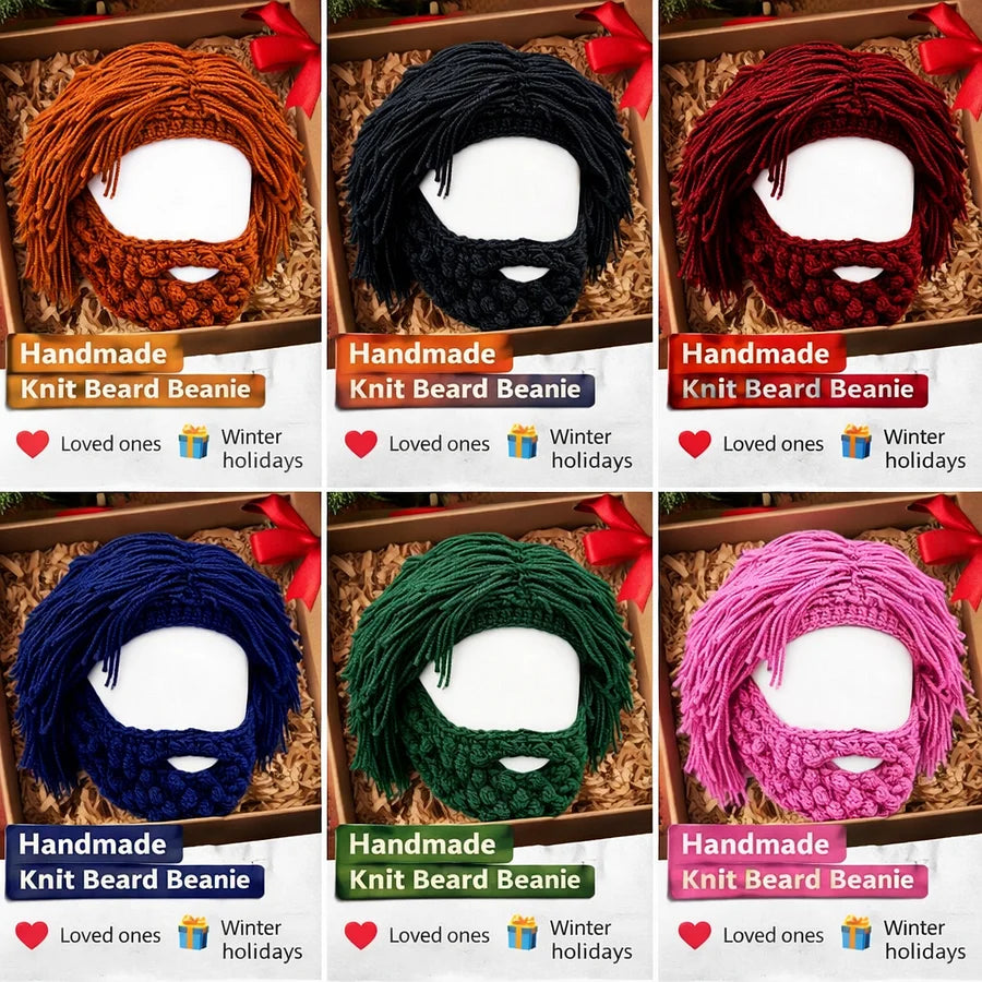 BeardBoss – Knitted Beard Beanie with Hair Wig