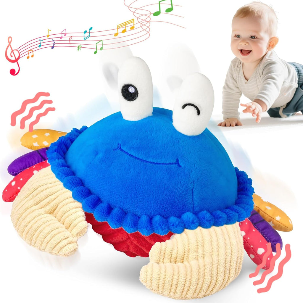 Musical Crab Plush Toy - 48 Songs & Repeat What You Say - Crawling Musical Dancing Walking Bouncing Moving Bouncing Talking Learning Crab